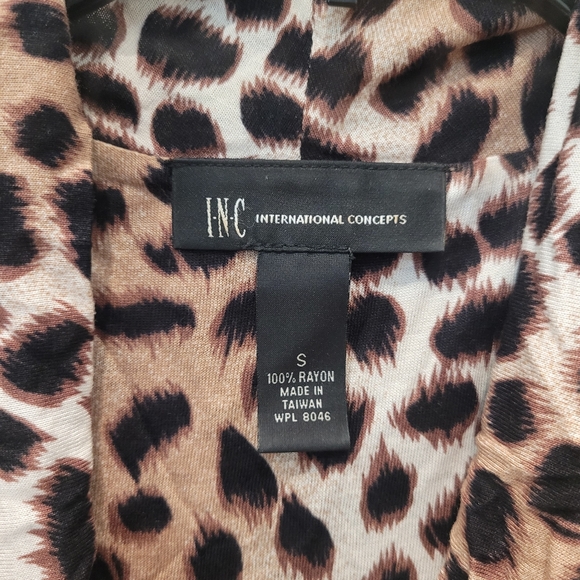 Cheetah drape front sleeveless blouse size small by I n c - Picture 4 of 4